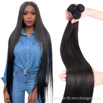 Raw Brazilian Virgin Human Hair Products Cheap Long 40 Inch Straight Cuticle Aligned Human Hair Bundles Natural Hair Extension